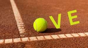 tennis ball on court